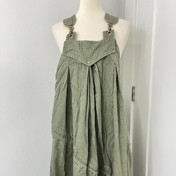 Osklen Small Olive Green Military Utility Overalls Parachute Dress - Picture 2 of 15